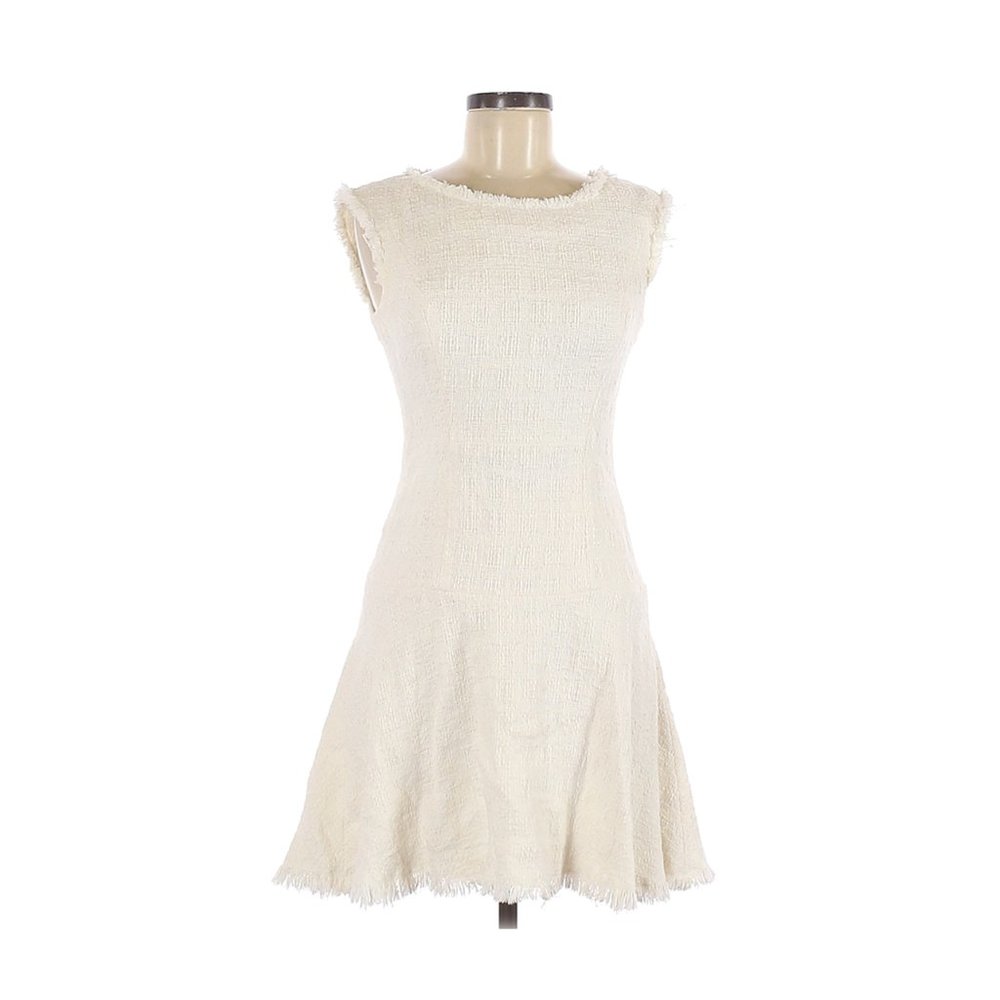 Rebecca Taylor Sleeveless Tweed Drop Waist Dress